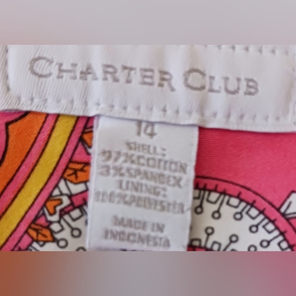 Charter Club Paisley Pink and Orange Skirt SZ 14 - Picture 7 of 7